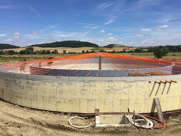 construction d'une unité d'exploitation biogaz